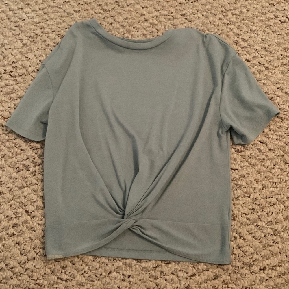 Baby Blue Twisted Crop Top